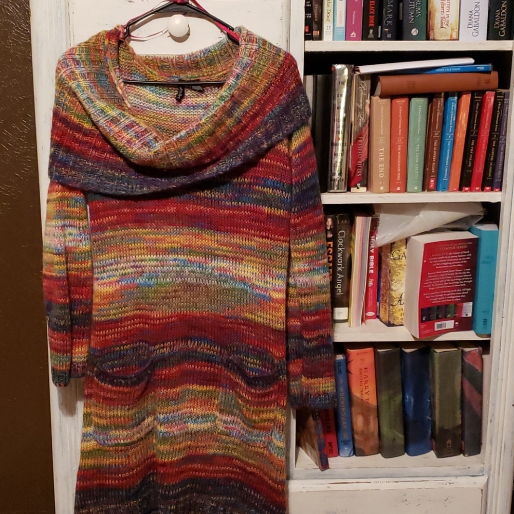 Off shoulder sweater dress